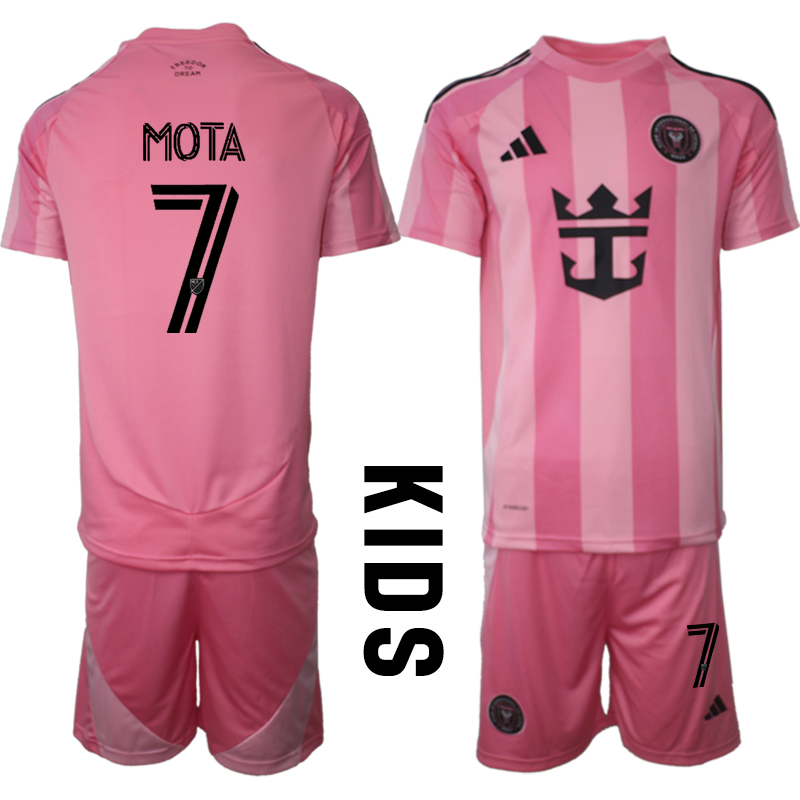 Youth 2025-2026 Club Inter Milan CF home Pink #7 Soccer Jersey->youth soccer jersey->Youth Jersey